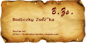 Bodiczky Zsóka névjegykártya